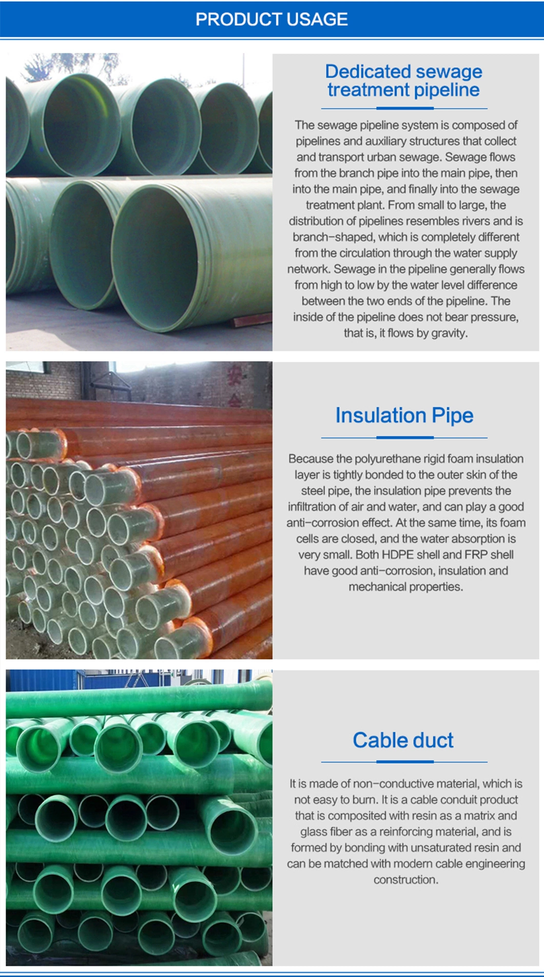 GRP FRP Tube Supplier GRP FRP Pipe Supplier